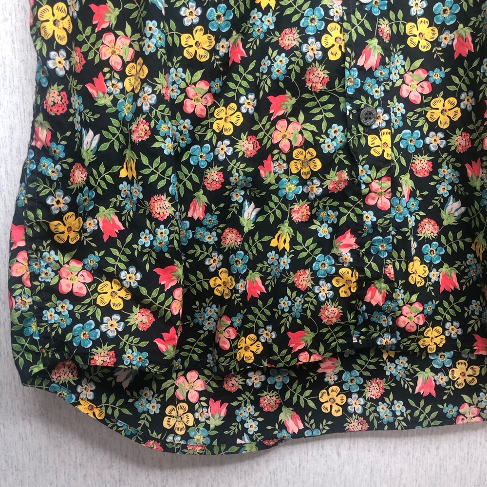 LIBERTY Women's Button Front Shirt Floral Dark Long Sleeve Collared US Size 6 - Picture 9 of 14